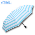 El mejor regalo del favor de la boda azul claro sólido El nuevo tamaño estándar de Taiwán del mercado de China del paraguas plegable impresa promocional